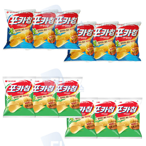 오리온 포카칩 66g 2종세트 12봉 원조 양파 감자칩