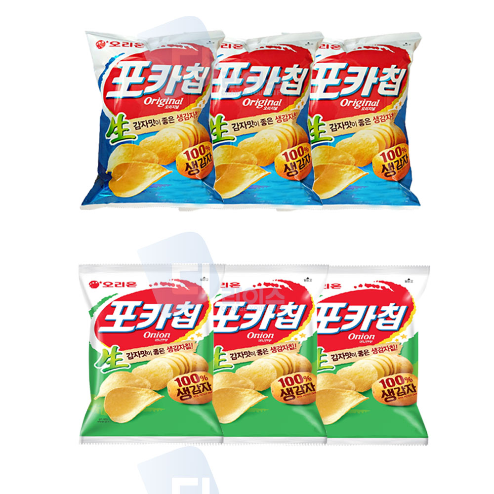 오리온 포카칩 66g 2종세트 6봉 원조 양파 감자칩
