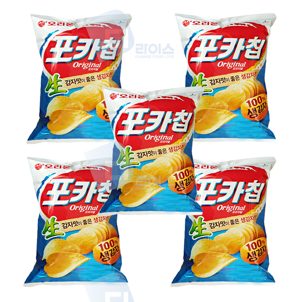 오리온 포카칩 오리지널 66g 5봉 원조 감자칩 스낵