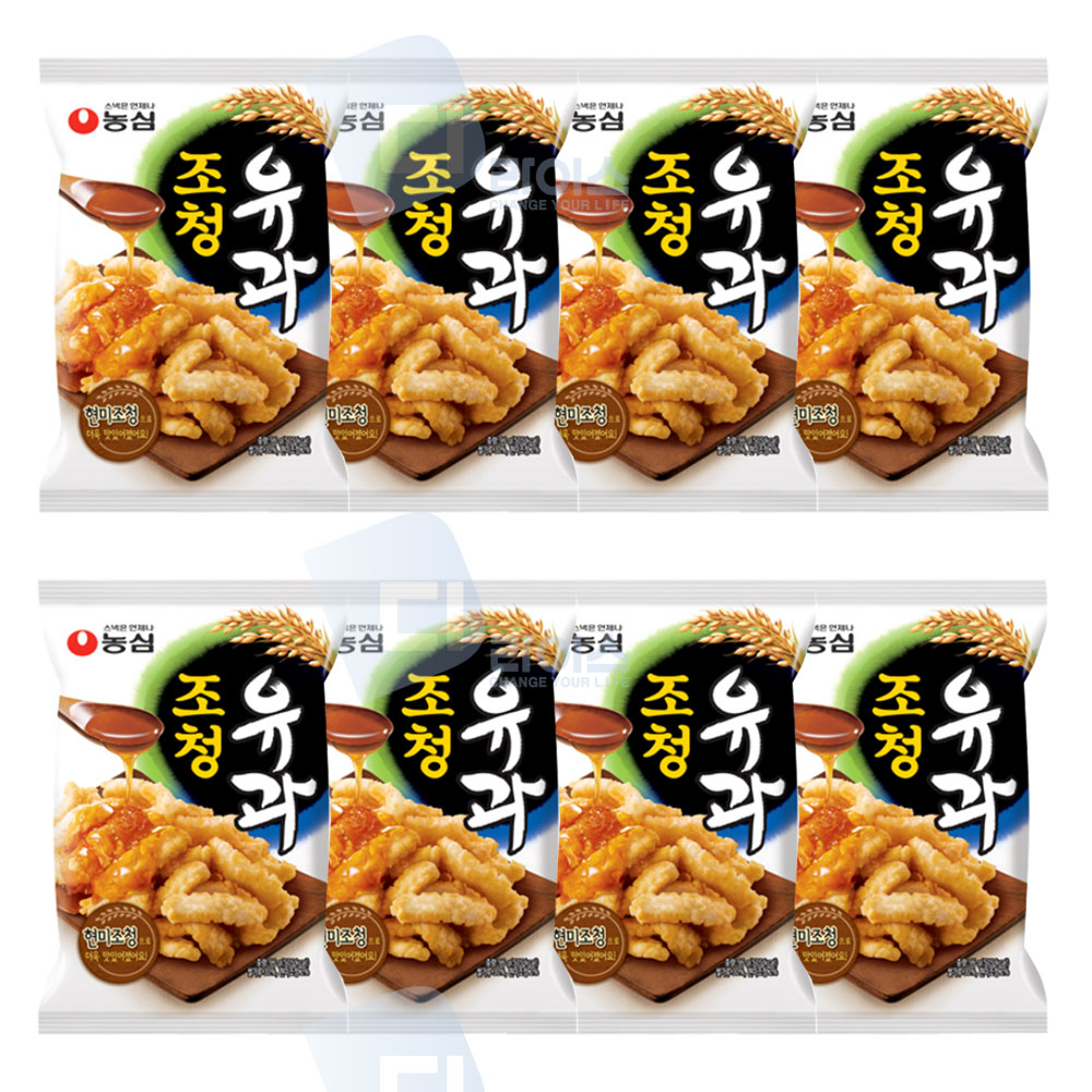 농심 조청유과 8봉 전통과자 봉지스낵 달콤바삭 간식