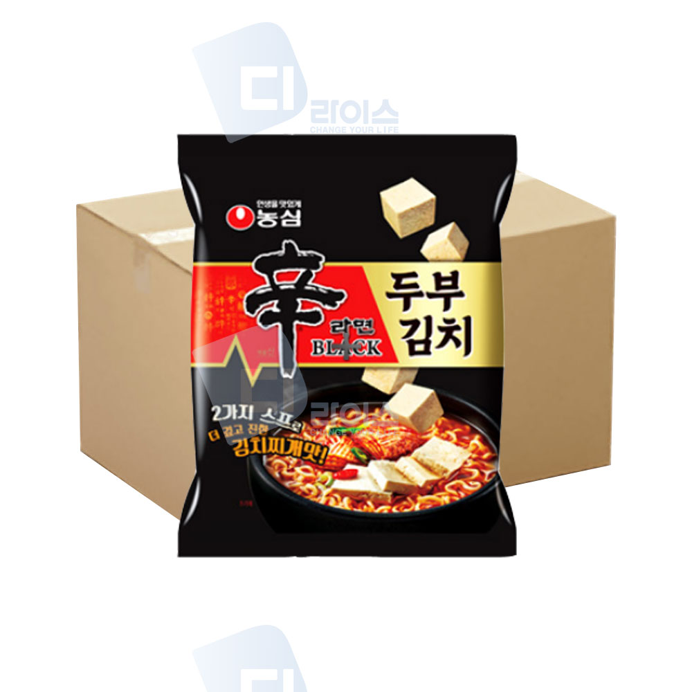 농심 신라면블랙 두부김치 40봉 김치찌개맛 봉지라면